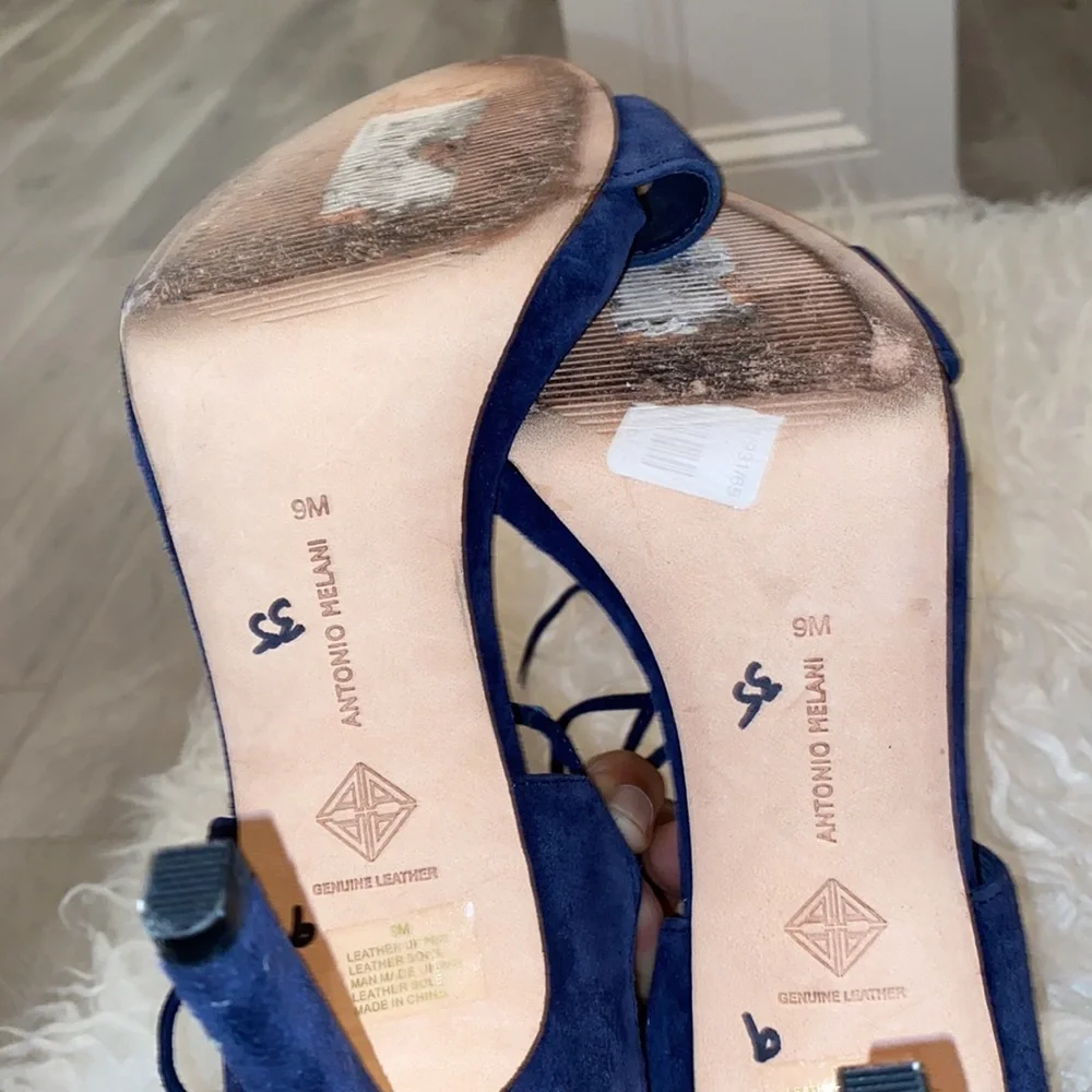 Antonio Melani blue suede lace up sandals - Picture 5 of 5